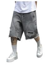 Bermudas jeans BEAUDRM Y2k Baggy Jorts para homens