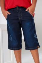Bermudas Jeans Infantis e Juvenil Masculina Tam 2 a 16