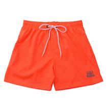 Bermudas Laranja Neon Bermuda Infanto Juvenil C/ Elastano Tactel Shorts Elastic