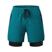 Bermudas Masculinas De Verão Com Secagem Rápida E Almofadadas 2 Em 1 Para Ciclismo De Montanha