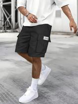 Bermudas Masculinas De Verão Confortáveis Com Cintura Elástica E Múltiplos Bolsos Para Trabalho,