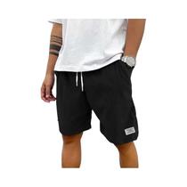 Bermudas Masculinas De Verão Em Corduroy Sólido Com Cordão E Cintura Elástica, Casual Para Uso