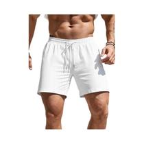 Bermudas Masculinas Lisas De Caimento Regular Confortáveis Para Uso Diário No Verão