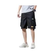 Bermudas Masculinas Para Trabalho Com Múltiplos Bolsos, Comprimento Médio, Verão, Leves, Soltas E