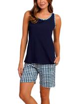 Bermudoll Regata Podiun 265034 Feminino Xadrez Algodão T. P/GG