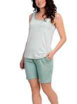 Bermudoll Regata Podiun 265083 Feminino Com Bolsos Poá Viscolycra T. P/GG