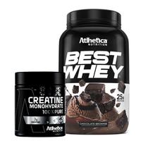 Best Whey (900g) Atlhetica Nutrition - Chocolate Brownie + Creatina 100% Pure - Pro Series (300g) Atlhetica Nutrition