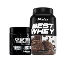 Best Whey (900g) Atlhetica Nutrition - Double Chocolate + Creatina 100% Pure - Pro Series (300g) Atlhetica Nutrition