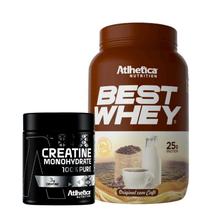 Best Whey (900g) Atlhetica Nutrition - Original C/ Café + Creatina 100% Pure - Pro Series (300g) Atlhetica Nutrition