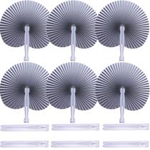 Bestage Juego de 20 Abanicos Plegables de Papel Plateados 23x26 cm Bestage Juego de 20 Abanicos Plegables de Papel Plateados 23x26 cm