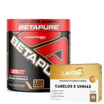 BetaPure 200g - Beta-alanina PURA + Cabelos e Unhas - Lavitan - 30 Cáps - Cimed