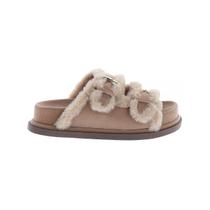 Beth - Papete Flatform com Pelos Bege Beth - Papete Flatform com Pelos Bege