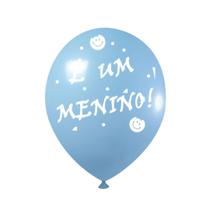 Bexiga balão chá de bebê revelação menino azul c/ 20 un Bexiga balão chá de bebê revelação menino azul c/ 20 un