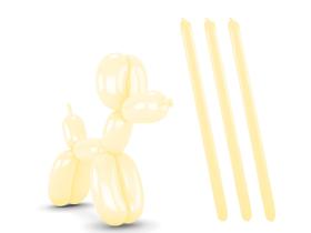 Bexiga Balão Espaguete Amarelo Candy Canudo 50 Unidades Tamanho 260