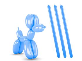 Bexiga Balão Espaguete Azul Claro Canudo 50 Unidades Tamanho 260