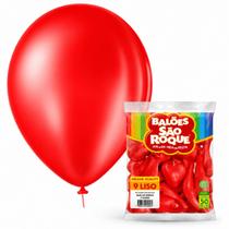 Bexiga Balão Liso 9 Polegadas Com 50 Unidades Vermelho - São Roque Bexiga Balão Liso 9 Polegadas Com 50 Unidades Vermelho - São Roque