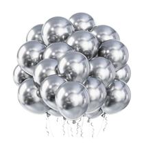 Bexiga Balão Liso Cromado Prata Premium 25 Uni Tamanho 12