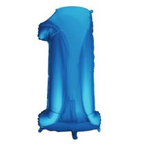 Bexiga Balão Metalizado 16 Polegadas 40cm Azul Número 1