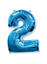 Bexiga Balão Metalizado 16 Polegadas 40cm Azul Número 2 Bexiga Balão Metalizado 16 Polegadas 40cm Azul Número 2