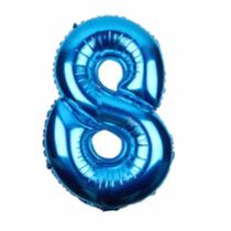 Bexiga Balão Metalizado 16 Polegadas 40cm Azul Número 8 - Warna