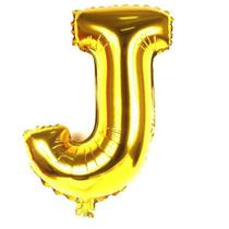 Bexiga Balão Metalizado 16 Polegadas 40cm Dourado Letra J - PB Festas
