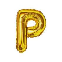 Bexiga Balão Metalizado 16 Polegadas 40cm Dourado Letra P