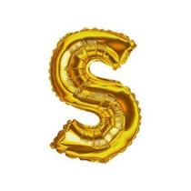 Bexiga Balão Metalizado 16 Polegadas 40cm Dourado Letra S
