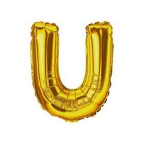Bexiga Balão Metalizado 16 Polegadas 40cm Dourado Letra U