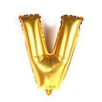 Bexiga Balão Metalizado 16 Polegadas 40cm Dourado Letra V