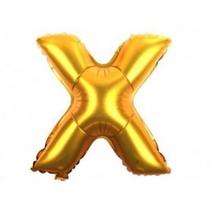 Bexiga Balão Metalizado 16 Polegadas 40cm Dourado Letra X