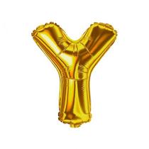 Bexiga Balão Metalizado 16 Polegadas 40cm Dourado Letra Y - PB Festas