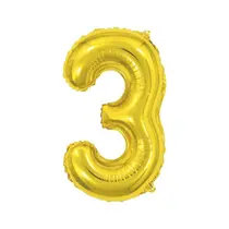 Bexiga Balão Metalizado 16 Polegadas 40cm Dourado Número 3