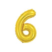 Bexiga Balão Metalizado 16 Polegadas 40cm Dourado Número 6