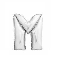 Bexiga Balão Metalizado 16 Polegadas 40cm Prata Letra M