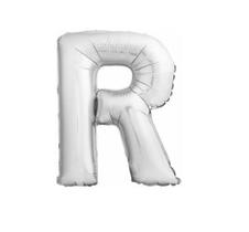 Bexiga Balão Metalizado 16 Polegadas 40cm Prata Letra R