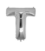 Bexiga Balão Metalizado 16 Polegadas 40cm Prata Letra T