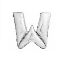 Bexiga Balão Metalizado 16 Polegadas 40cm Prata Letra W