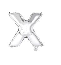Bexiga Balão Metalizado 16 Polegadas 40cm Prata Letra X
