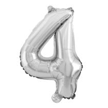 Bexiga Balão Metalizado 16 Polegadas 40cm Prata Número 4