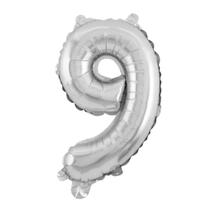 Bexiga Balão Metalizado 16 Polegadas 40cm Prata Número 9