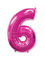 Bexiga Balão Metalizado 16 Polegadas 40cm Rosa Número 6