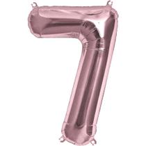 Bexiga Balão Metalizado 16 Polegadas 40cm Rosé Gold Número 7