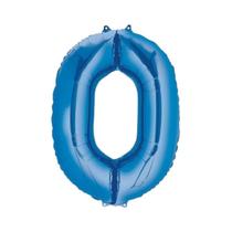 Bexiga Balão Metalizado 30 Polegadas 75cm Azul Número 0