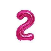 Bexiga Balão Metalizado 30 Polegadas 75cm Rosa Número 2 Bexiga Balão Metalizado 30 Polegadas 75cm Rosa Número 2