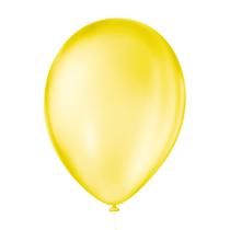 Bexiga Balões Cristal Redondo Nº 9 Amarelo - 50 Unid - Pic Pic