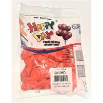 Bexiga Balões Laranja 5 Polegadas Happy Day 50 Unidades