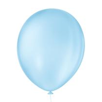 Bexiga Balões Liso Redondo Nº 16 Azul Bebê - 12 Unid