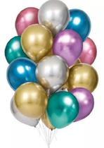 Bexiga Balões Metalizado Platino Nº 5 Sortido - 25 Unid