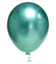 Bexiga Balões Metalizado Platino Nº 5 Verde - 25 Unid