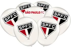 Bexiga Balões Tema Nº 09 São Paulo Tricolor Branco - 25 Unid